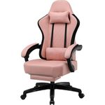 GTPLAYER Gaming Stuhl, Gamer Stuhl, Ergonomischer Bürostuhl COMHOMA Serie mit Fußstütze verstellbare Lenden und Kopfkissen, Gaming Chair Gepolstert, Gaming Sessel 150kg Belastbarkeit weiß