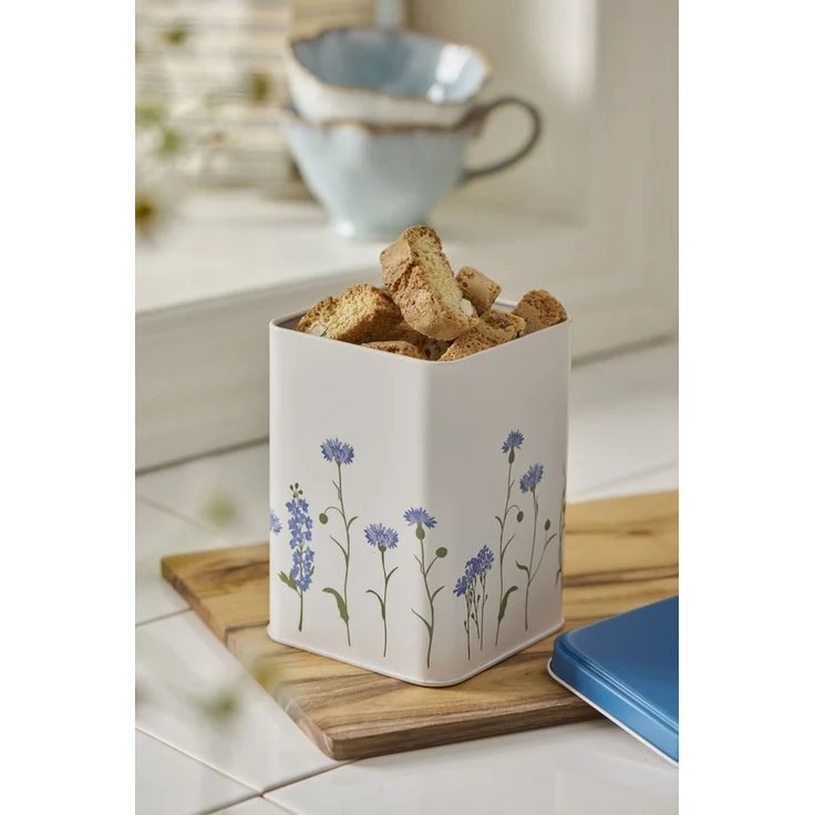 Ib Laursen - Vorratsdose Dose mit Deckel Kornblumen Blau H12,5cm Metall 32988-00 – Bild 2