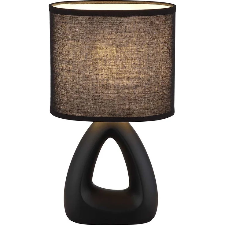 2er Set Tischleuchte, Keramik Textil, schwarz, H 30 cm – Bild 7