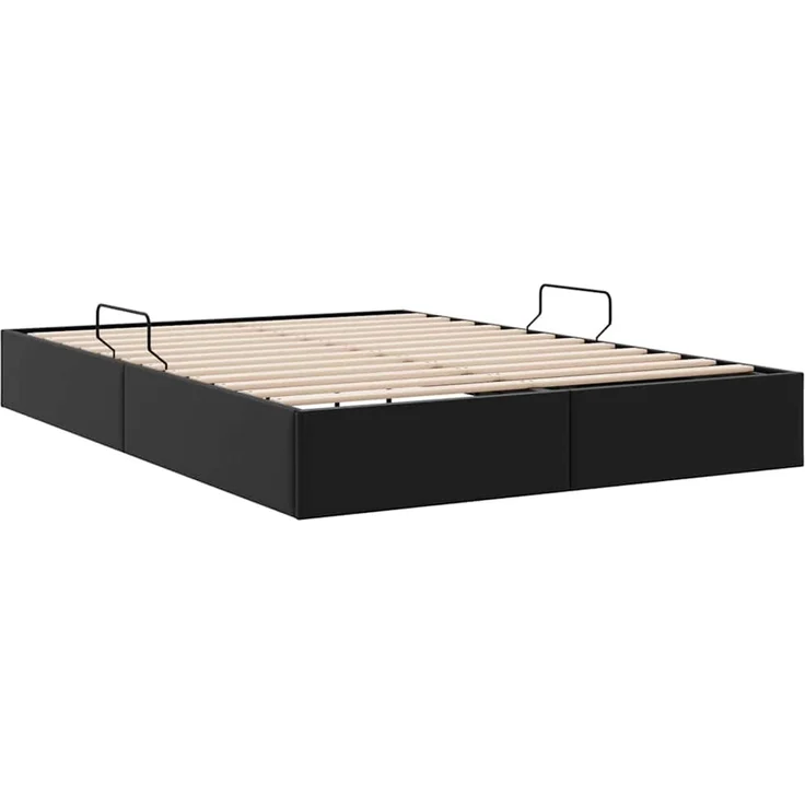 vidaXL Aufbewahrungsbett Schwarz 153 x 203 cm Kunstleder 3369974 – Bild 9