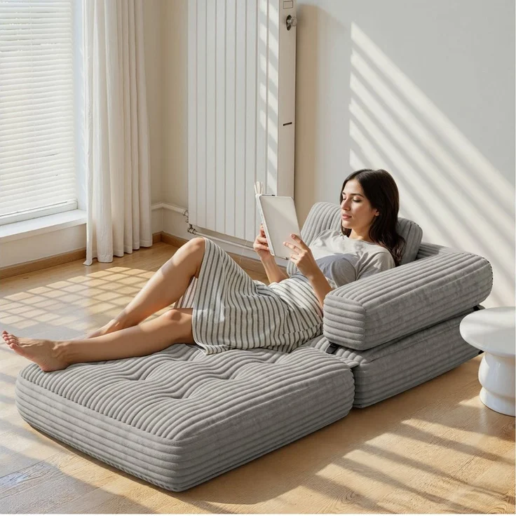 Bealife 1,5-Sitzer Klappbares Sofa, Relaxsessel Indoor-Lazy mit Armlehnen – Bild 3