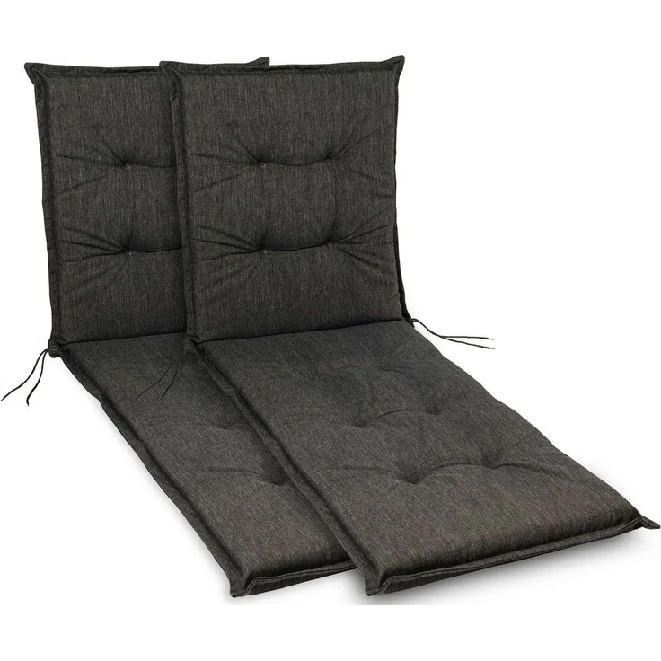 sunnypillow Liegenauflage Polsterauflagen für Gartenliege 190 x 60 x 9cm, 2 Stück Anthrazit UV-Lichtecht – Bild 1