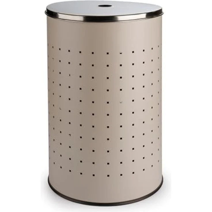Home4You Wäschetonne Wäschesammler, Greige, Ø 35,5 x H 57,5 cm, (1 St), 54 Liter Fassungsvermögen, mit Belüftungslöcher – Bild 1