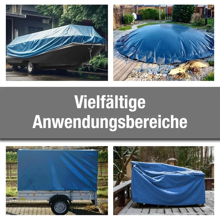 ANKO Planen Schutzplane PVC Plane LKW Plane 600g/m² mit Ösen Rundösen Abdeckplane, Schutzplane Boot Terrasse Industrieplane matt – Bild 6