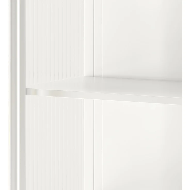 DESVIAE Sideboard Wandschrank Weiß aus Metall/gehärtetem Glas – 70x60x23 cm – 2 Türen, 3 Ablagen – Bild 3