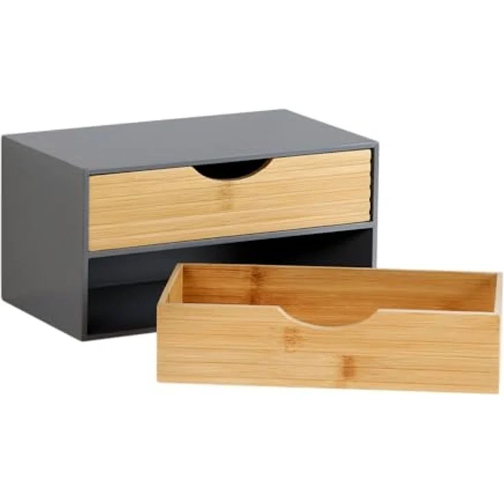 KESPER 58963 Organizer mit 2 Schubladen, grau, FSC / Mini-Kommode – Bild 6