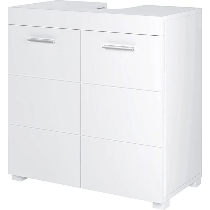 Homfa Waschbeckenunterschrank Unterschrank Badezimmerschrank mit 2 Türen, weiß, 60x31x60cm – Bild 1