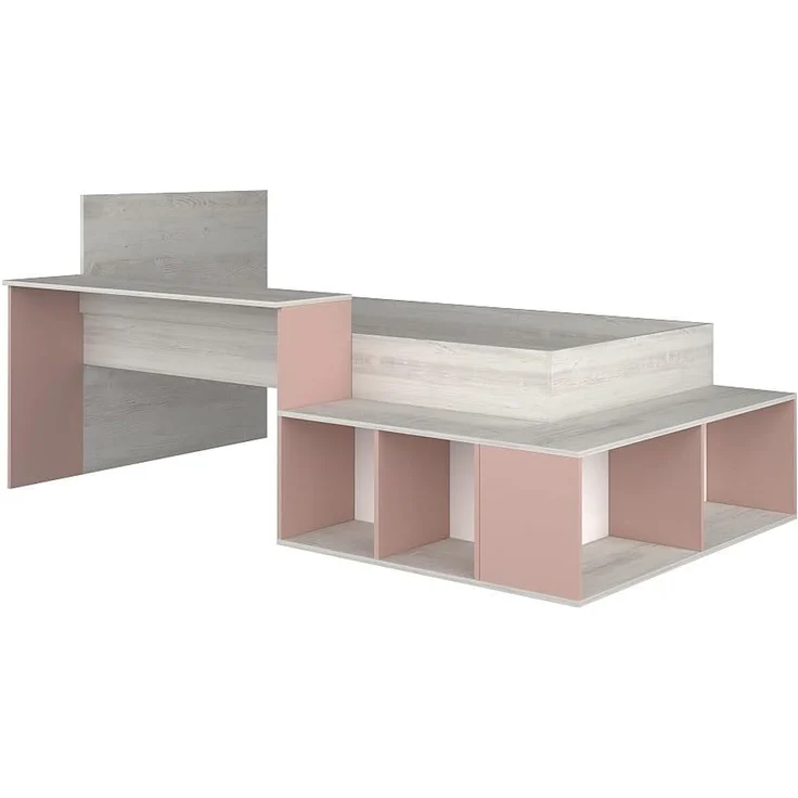 Vente-unique - RIGALI Bett Holz, Platte PuderrosaBeige - B 128,8 cm x H 100,5 cm x L 204,4 cm233,2 cm – Bild 4