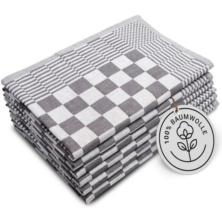 ZOLLNER Geschirrtuch, (Spar-Set, 6-tlg), 65 x 65 cm, 100% Baumwolle, vom Hotelwäschespezialisten – Bild 4