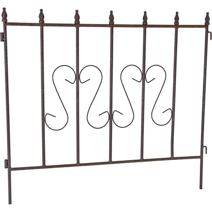 Schmuckzaun Metallzaun Gartenzaun 72x67 cm Zaunelemente 2er Set erweiterbar Rost – Bild 11