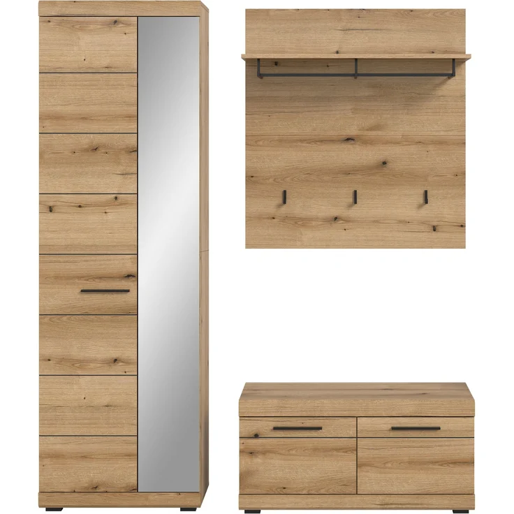 Garderobenkombination (B/H/T: 167x197x40 cm) in Evoke Oak Nachbildung – Bild 2
