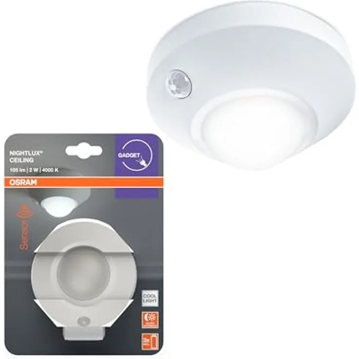Osram LED-Nachtlicht Nightlux Ceiling mit Licht- & Bewegungssensor 8,6 cm kaltweiß weiß