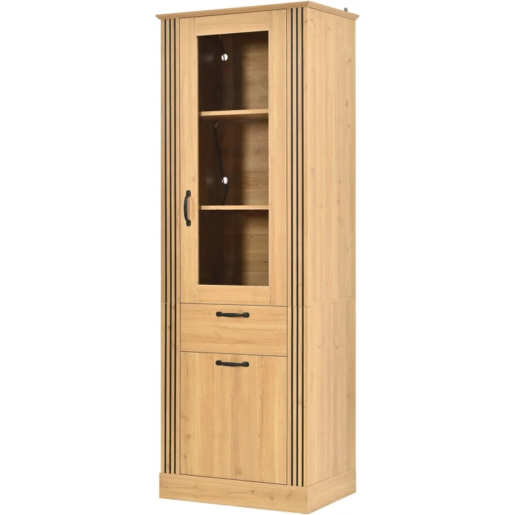 Vitrinenschrank 62 x 41 x 180 cm mit Spiegeltür, App-gesteuerter LED-Beleuchtung und Schublade – Bild 7
