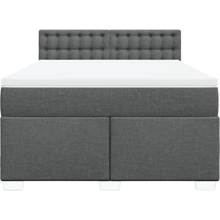 vidaXL Boxspringbett mit Matratze Dunkelgrau 140x200 cm Stoff 3288226 – Bild 5