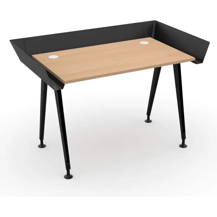 Computertisch, moderner Schreibtisch Tern, 100 x 60 x 72 cm, Weiß/Schwarz Levira