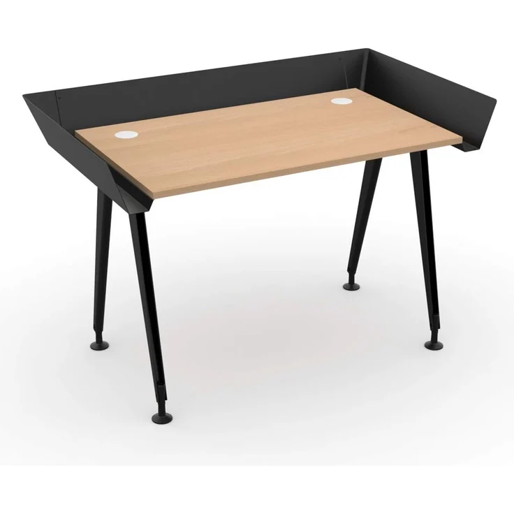 Computertisch, moderner Schreibtisch Tern, 100 x 60 x 72 cm, Weiß/Schwarz Levira – Bild 1
