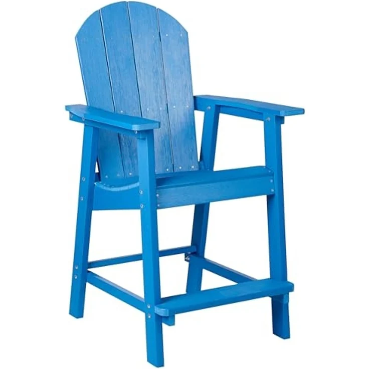 Beliani 'Adirondack' Bistro Set, Kunststoff/Edelstahl, Blau, 59 x 59 x 103 cm – Bild 6