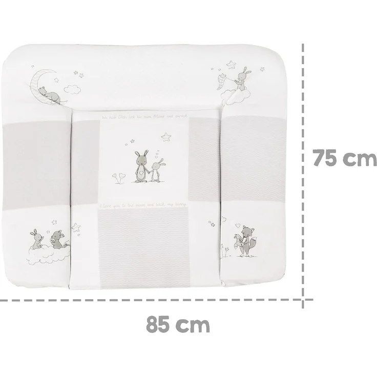 roba Wickelauflage 'Fox & Bunny' 85 x 75 cm - PU beschichtet & 100% phthalatfrei - Grau – Bild 4