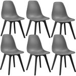 6er Set Esszimmerstuhl Brevik 83 x 54 x 48 cm Grau/Schwarz