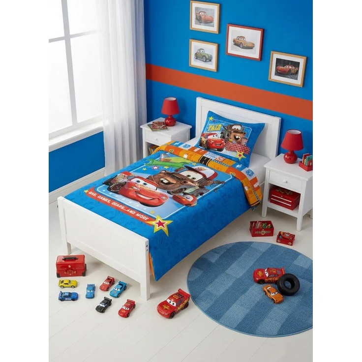 texpot Bettwäsche Kinderbettwäsche Cars Auto Track Stars, 2 teilig – Bild 2