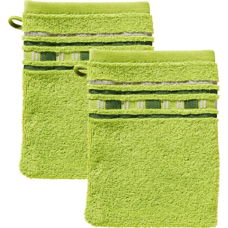 Erwin Müller Waschhandschuh Waschhandschuh "Achern" 2er-Pack, Frottier (2-St), Walk-Frottier Uni