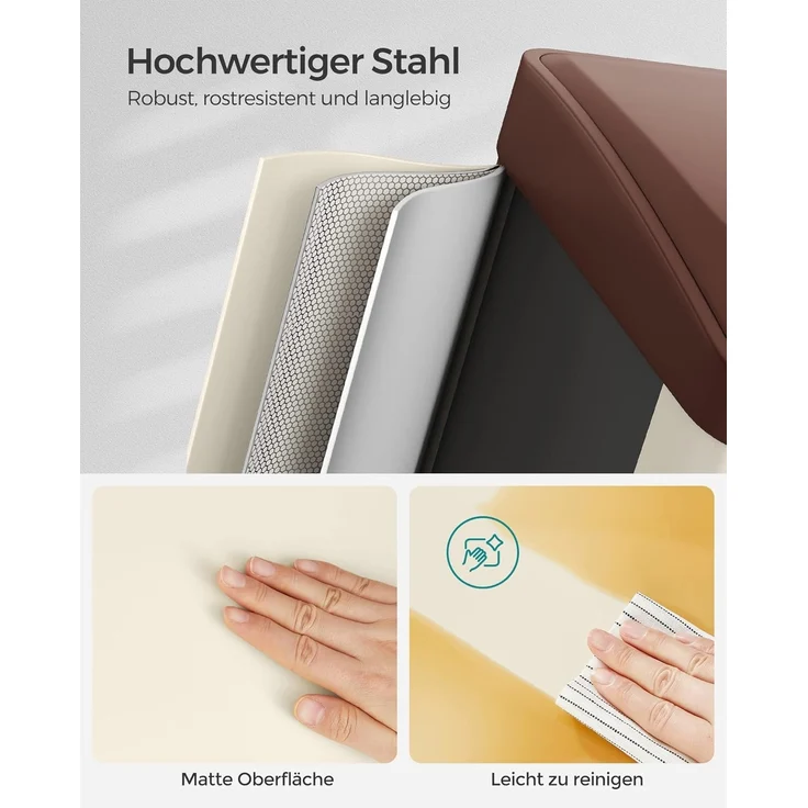 Songmics Mülleimer, Mülltrennsystem, aus Metall, 24 L, Küche – Bild 8