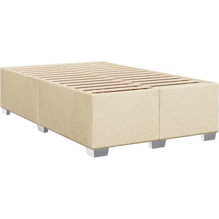vidaXL Bettgestell ohne Matratze Creme 120x200 cm Stoff 3284469 – Bild 2