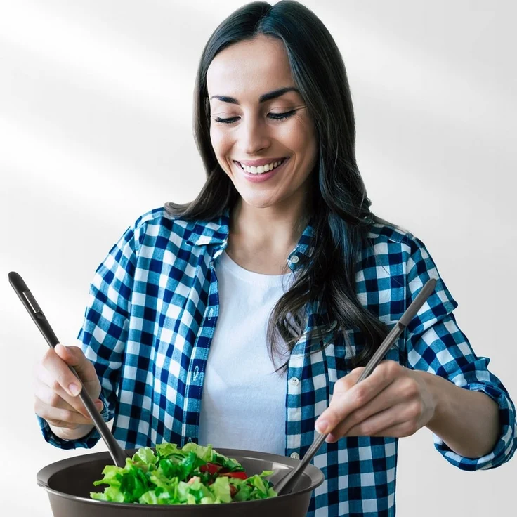 Hausfelder Salatbesteck Salatbesteck zweiteilig (Schwarz) (2-tlg) – Bild 3