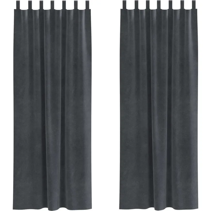 Verdunkelungsvorhänge 2 pcs | für Wohnzimmer & Schlafzimmer Hellgrau 140 x 245 cm Samt