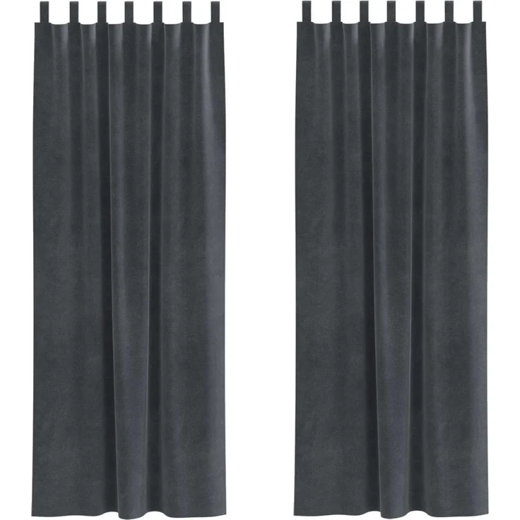 Verdunkelungsvorhänge 2 pcs | für Wohnzimmer & Schlafzimmer Hellgrau 140 x 245 cm Samt – Bild 1