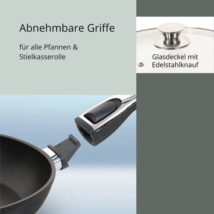 Pfannen Bratpfannen Pfannenset Cerafit Plasma Antihaft Beschichtung Genius NEU Pfanne Ø28cm + Glasdeckel 24696 – Bild 3