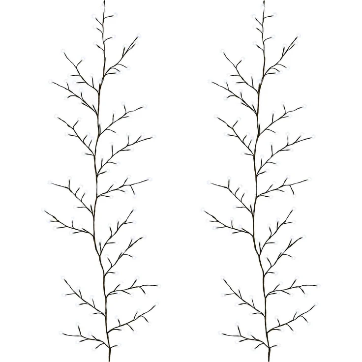 vidaXL LED-Weidenranke Weihnachtsdekoration 2 stk. Schwarz 180 cm 42055402 – Bild 2
