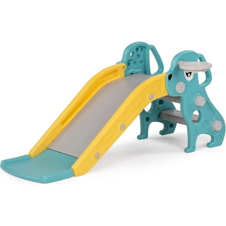 Chipolino Kinderrutsche Welpe 116 cm Rutschlänge Basketballkorb Ball ab 1 Jahr grün