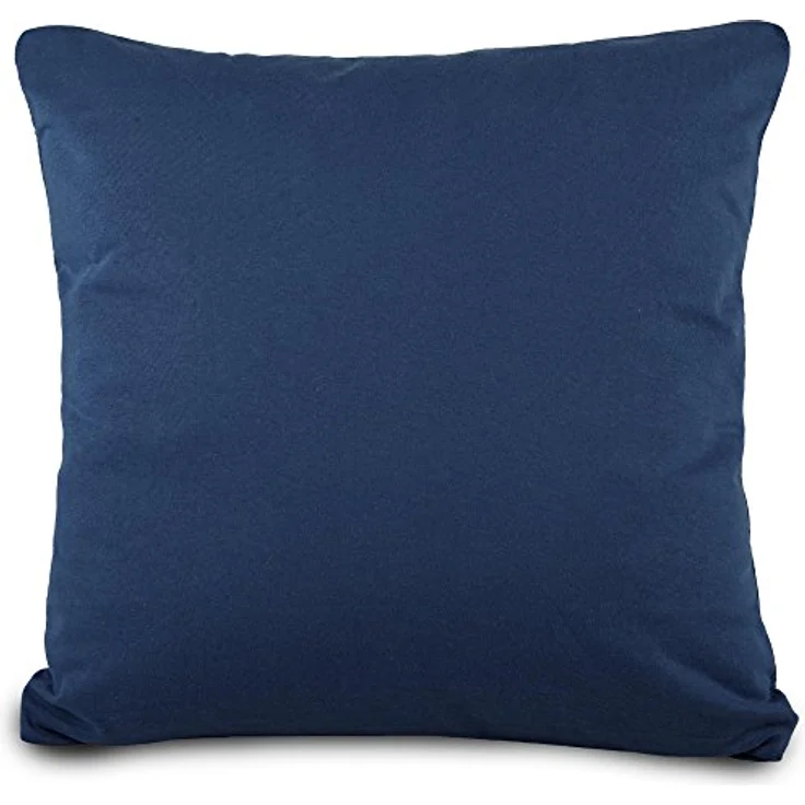 aqua-textil Classic Line Baumwoll Kissenbezug 2er-Set 50x80 dunkelblau Kissen Bezug Reißverschluss Jersey Kissenhülle – Bild 4