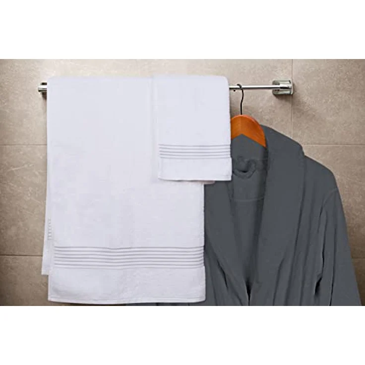 Utopia Towels 8-teiliges Handtücher aus 100% Baumwolle, weich und saugfähig für den täglichen Gebrauch, 2 Badetücher 69 x 137 cm, 2 Handtüchern 41 x 71 cm, 4 Waschlappen 30 x 30 cm (Weiß) – Bild 5