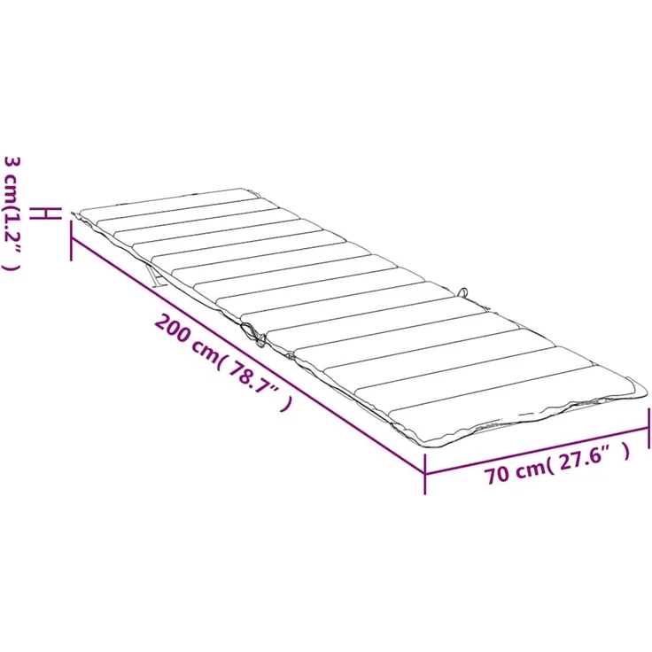 vidaXL Liege-Kissen Blatt Blattmuster 200 x 70 x 3 cm Oxford-Stoff 361440 – Bild 8