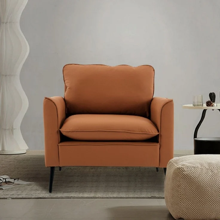 EXTSUD Loungesofa Nordisch-retro Einzelsessel aus Kunstleder – Wohnzimmer & Balkon – Bild 2
