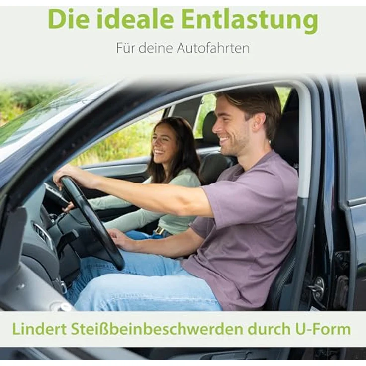feela Sitzkissen Orthopädisches Auto-Sitzkissen – entlastet Rücken & Steißbein, Mehr Komfort auf langen Fahrten – fördert Haltung & entspanntes Sitzen – Bild 4
