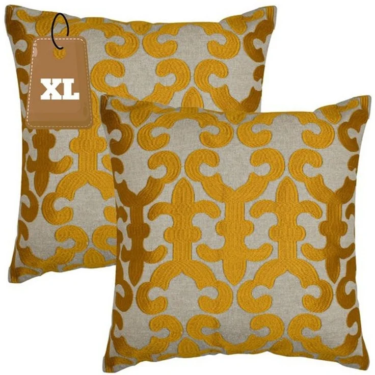 Marrakesch Orient & Mediterran Interior Zierkissen 2er Set Kissenbezug Handgefertigt Kayon Gold 50x50 cm, Boho Deko, (2 St) – Bild 4
