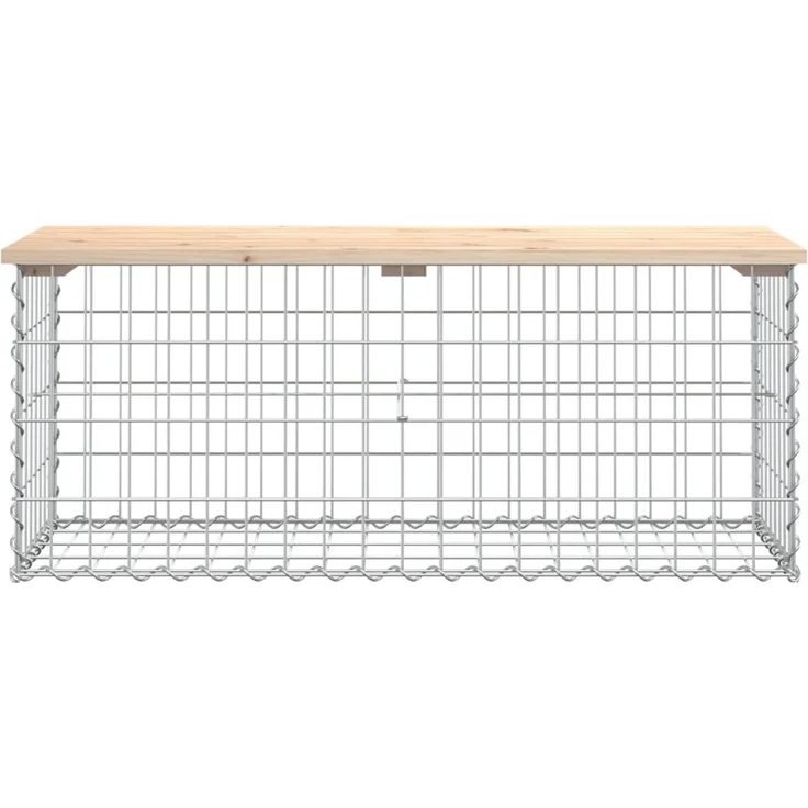 vidaXL Gartenbank aus Gabionen 103x44x42 cm Massivholz Kiefer 834359 – Bild 2
