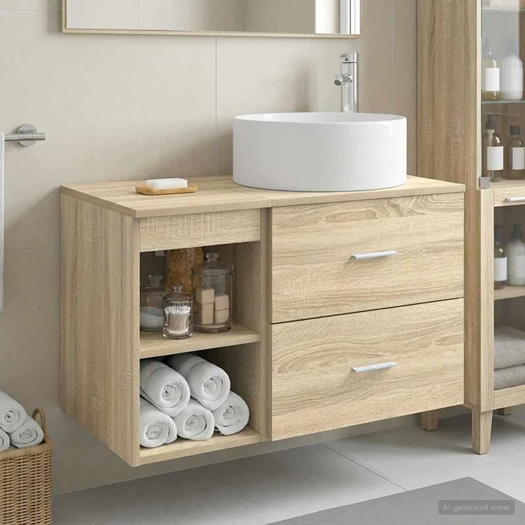 vidaXL Badezimmerschrank-Set 2 stk. Sonoma-Eiche 79,5 x 44,5 x 80 cm 3403930 – Bild 1