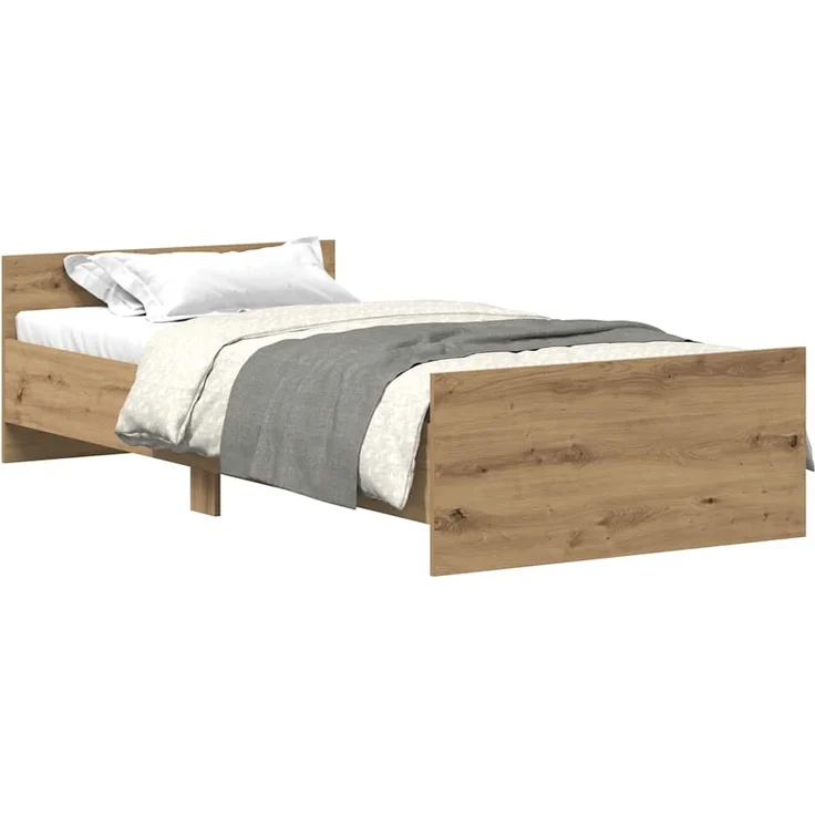 vidaXL Bettgestell ohne Matratze Artisan-Eiche 75x190 cm Holzwerkstoff 862311 – Bild 1