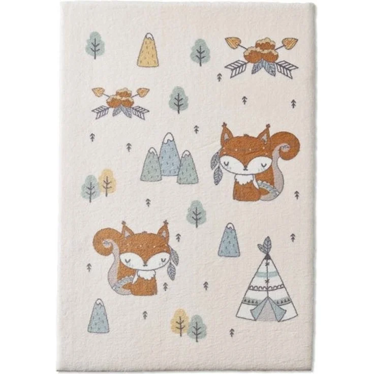 TaraCarpet Kinderteppich Kinderzimmerteppich Soft Kids kuschelig weich in verschiedenen Designs, rechteckig, Höhe: 18 mm, Eichhörnchen hell Kinderzimmer Babyzimmer Junge Mädchen 80X150 – Bild 4