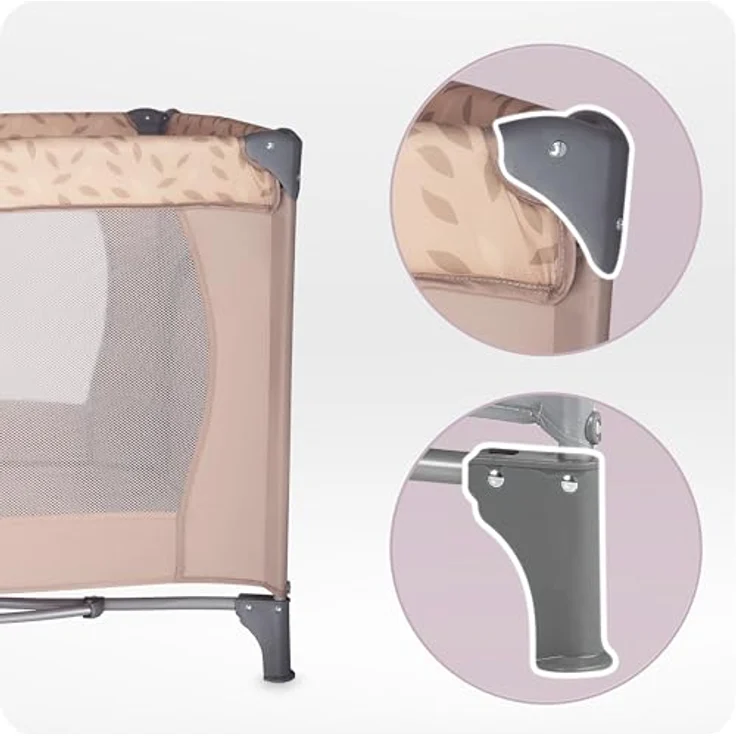 Momi BELOVE Reisebett für Kinder bis 15 kg Körpergewicht, B65 x L125 x H78 cm (faltbar 21 x 23 x 80 cm), Kinderreisebett mit Matratze, 2 Rädern, Transporttasche – Bild 7