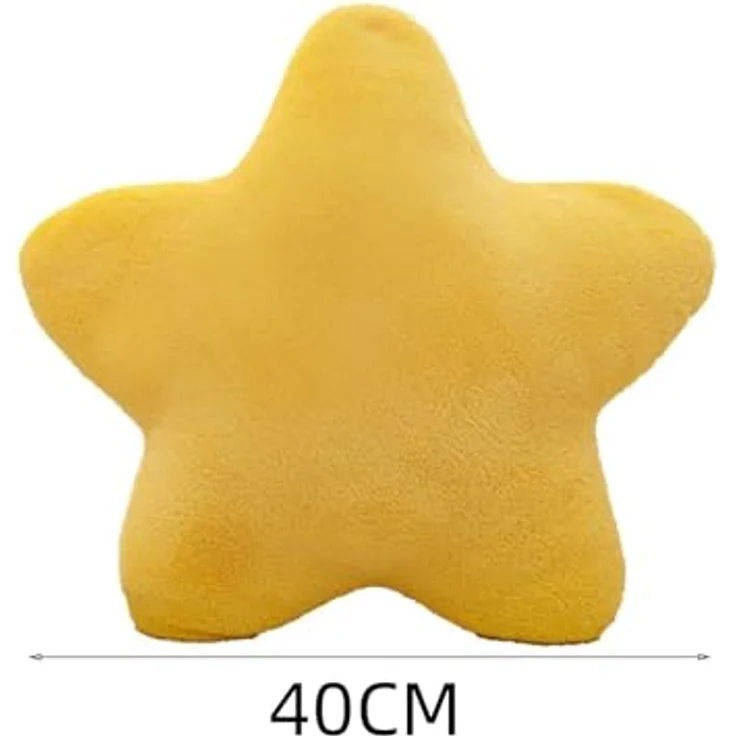 Kuschelkissen Kinder Sternkissen, Plüsch Kissen Dekokissen für kuschelecke kinderzimmer, Weiche Flauschige Sternform Zierkissen Sofakisse für Heimdekoration (Gelb,40cm) – Bild 8