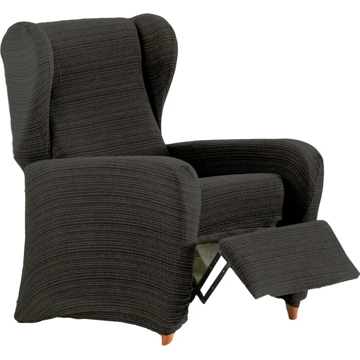 ECOMMERC3 Elastischer Relax-Sesselbezug aus Jacquard, Ohrensessel, dunkelgrau, verstellbar, atmungsaktiv und verschleißfest, einfach anzubringen und zu entfernen, gepolstertes Design