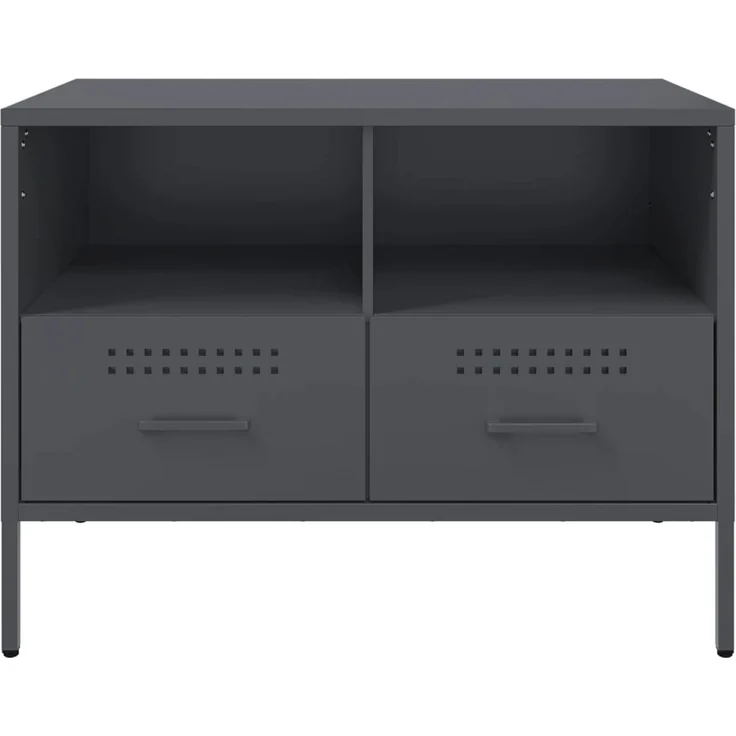 2 pcs TV-Schrank, Lowboard Anthrazit 68x39x50,5 cm Stahl – Bild 7