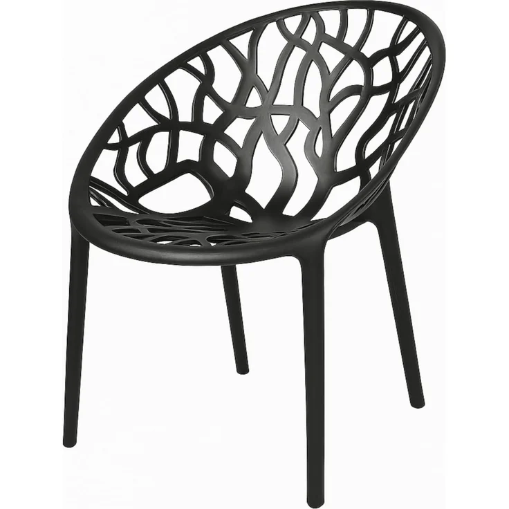 BURI Susanne Design Gartenstuhl 80cm Stapelstuhl wetterfest - Kunststoff Balkonstuhl modern in schwarz oder weiß, bis 150kg Belastbarkeit – Bild 1