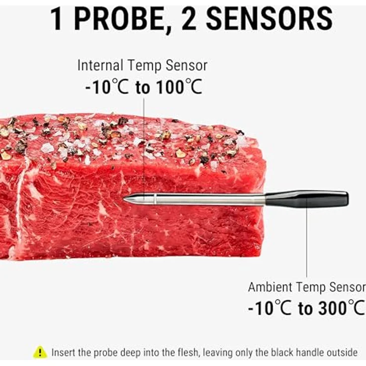 ThermoPro TempSpike Plus 180M kabelloses Fleischthermometer mit verbesserter ultradünner Sonde Bluetooth-Bratenthermometer für den Außengrill Smoker Grillthermometer mit APP für BBQ Küchen – Bild 5