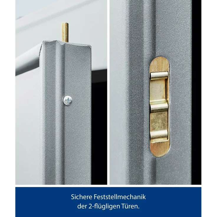 Hörmann Metall-Gerätehaus Berry Modern mit Satteldach Typ 2, 259 x 248 cm, fenstergrau, 6,4 m²,1-flüglige Tür – Bild 2